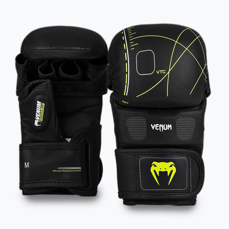 Рукавиці спарингові Venum Training Camp 4.0 black/neo green