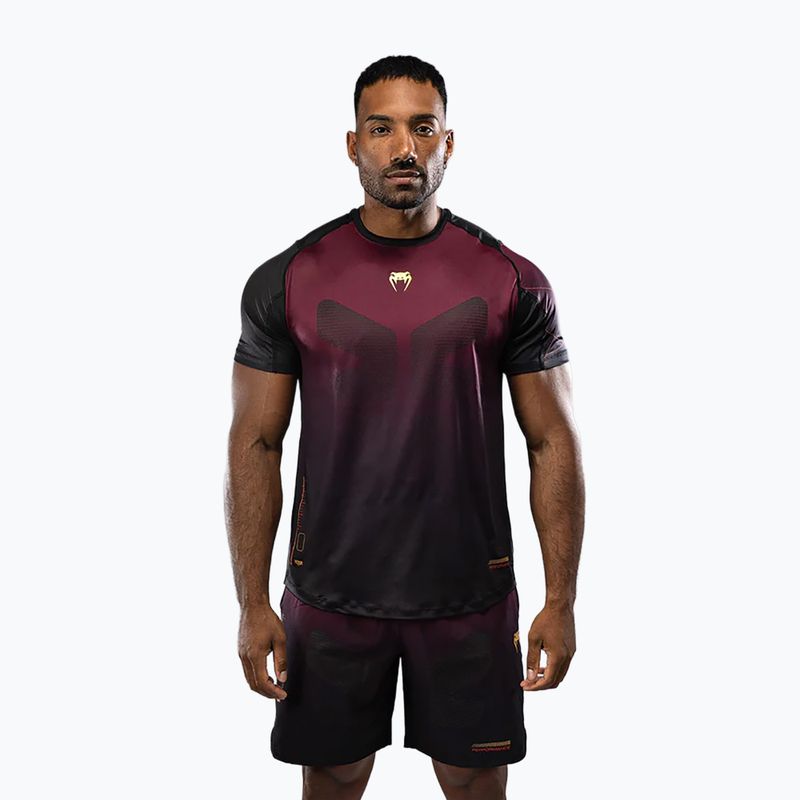 Футболка для тренувань чоловіча Venum Tactical XT black/burgundy/gold 2