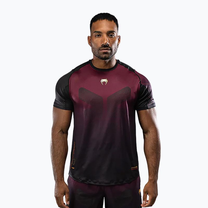 Футболка для тренувань чоловіча Venum Tactical XT black/burgundy/gold