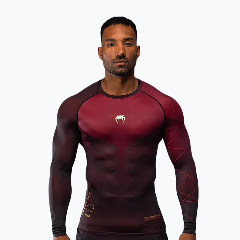Лонгслів для тренувань чоловічий Venum Tactical XT Rashguards black/burgundy/gold