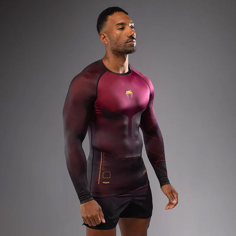 Чоловічий тренувальний лонгслів Venum Tactical XT Rashguards чорний/бордовий/золотий 3