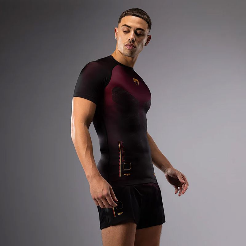 Футболка для тренувань чоловіча Venum Tactical XT Rashguards black/burgundy/gold 3