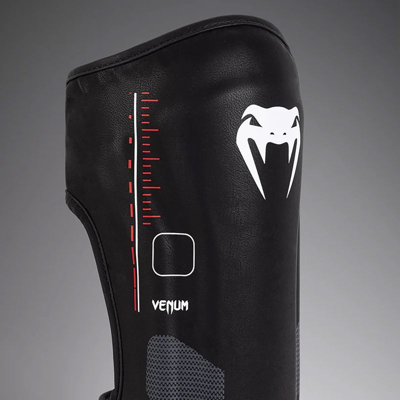 Жіночі захисні наколінники Venum Tactical XT Shinguards чорні/вогненно-червоні для гомілки та стопи 3