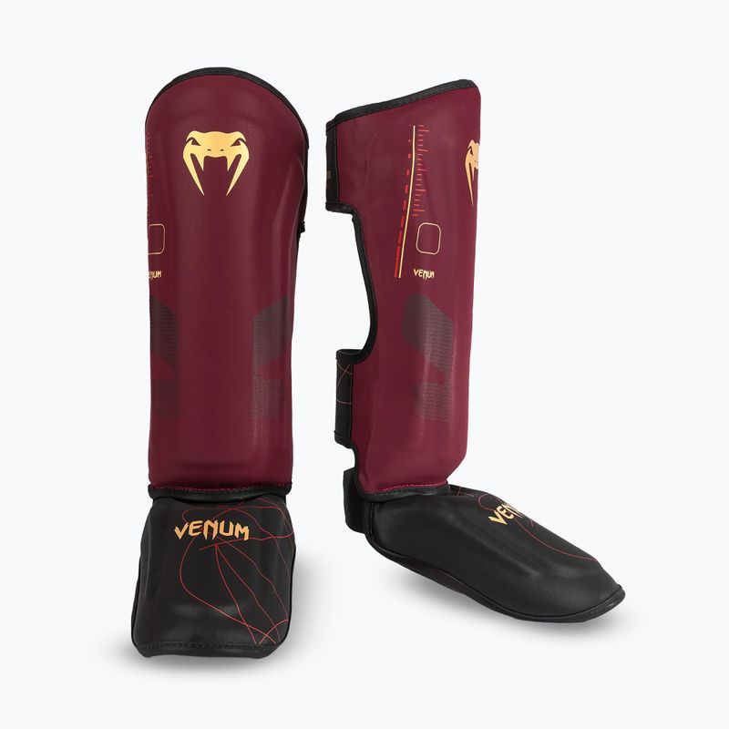 Захист гомілок і стоп жіночий Venum Tactical XT Shinguards black/burgundy/gold 2
