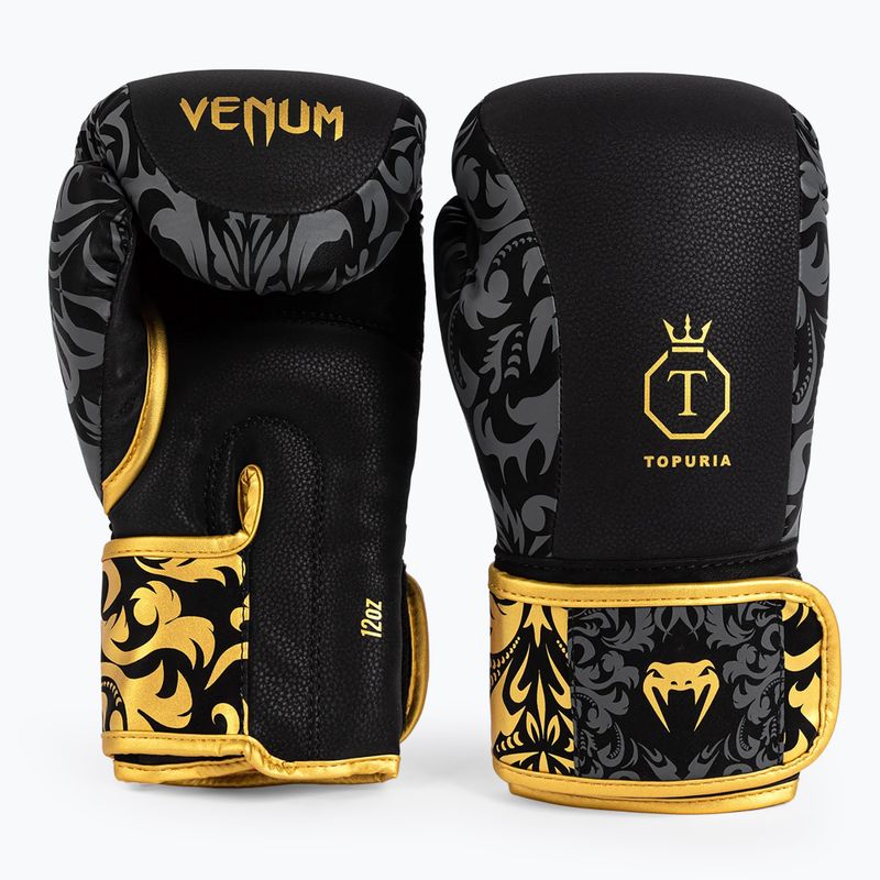 Боксерські рукавички Venum x Ilia Topuria Unmatched чорні/золоті 2