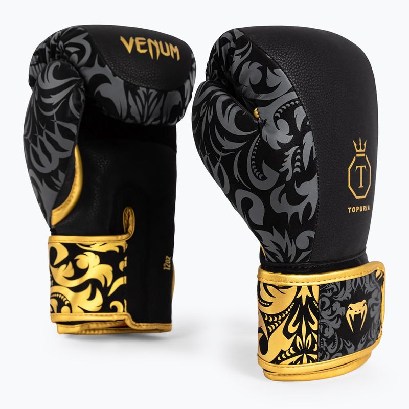 Боксерські рукавички Venum x Ilia Topuria Unmatched чорні/золоті 3