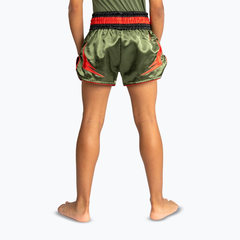 Дитячі тренувальні шорти Venum Inferno Kids Muay Thai army green/orange 3