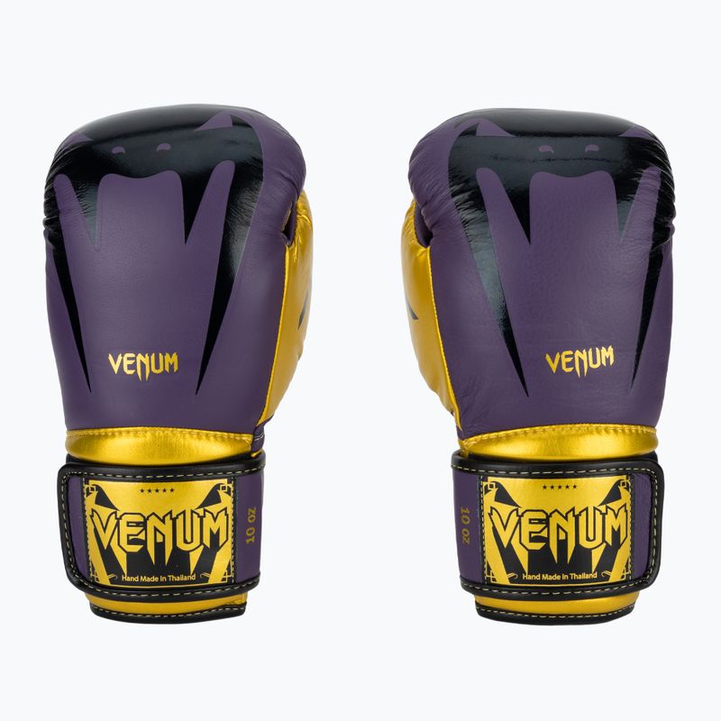 Боксерські рукавички Venum Giant 3.0 темно-фіолетові/золоті 2