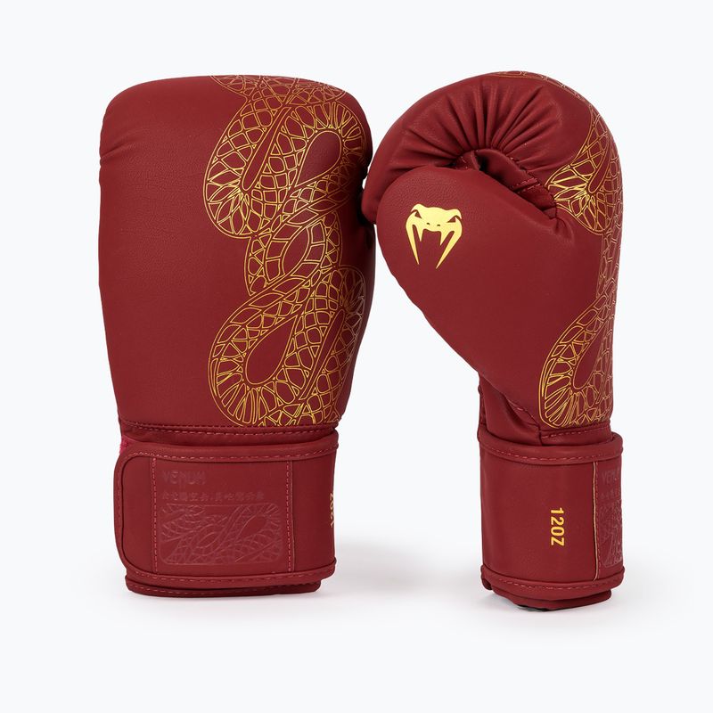 Рукавиці боксерські Venum Serpenti Boxing burgundy/ivory 2