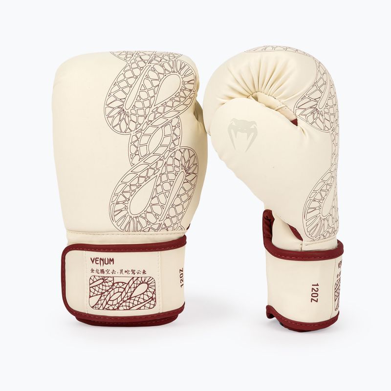 Рукавиці боксерські Venum Serpenti Boxing burgundy/ivory 2