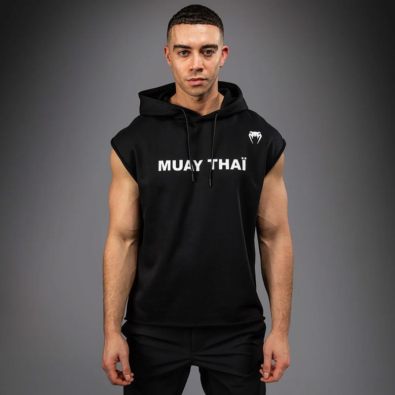 Кофта чоловіча Venum Boxing VT Sleeveless Hoodie black/white 3