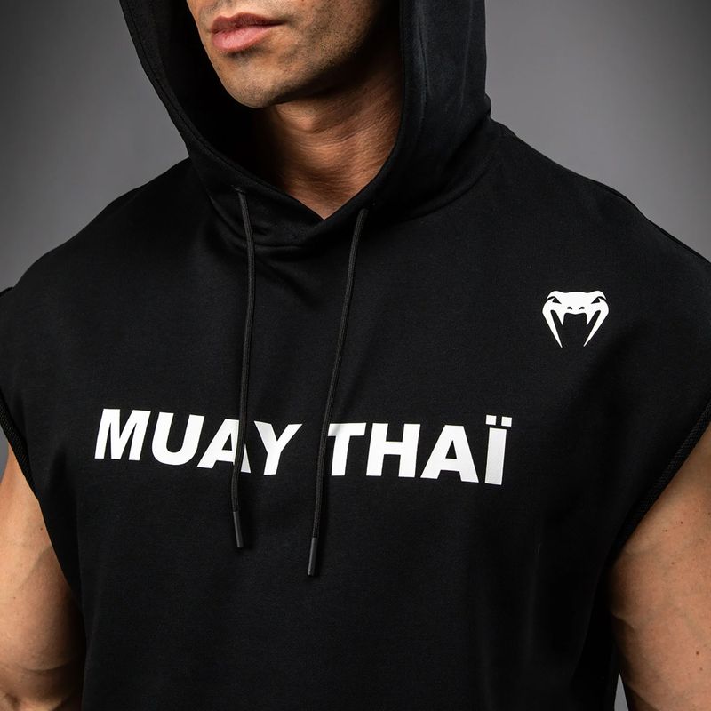 Кофта чоловіча Venum Boxing VT Sleeveless Hoodie black/white 5