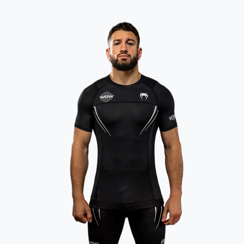 Чоловіча тренувальна футболка Venum X WOW FC Rashguards чорний/сріблясто-сірий