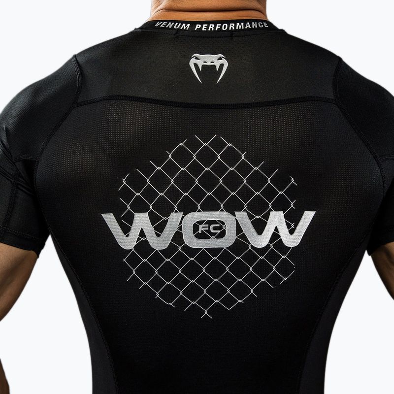 Чоловіча тренувальна футболка Venum X WOW FC Rashguards чорний/сріблясто-сірий 8