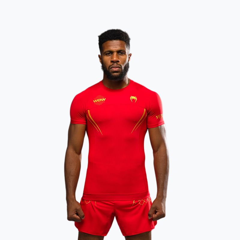 Чоловіча тренувальна футболка Venum X WOW FC Rashguards fury red/gold