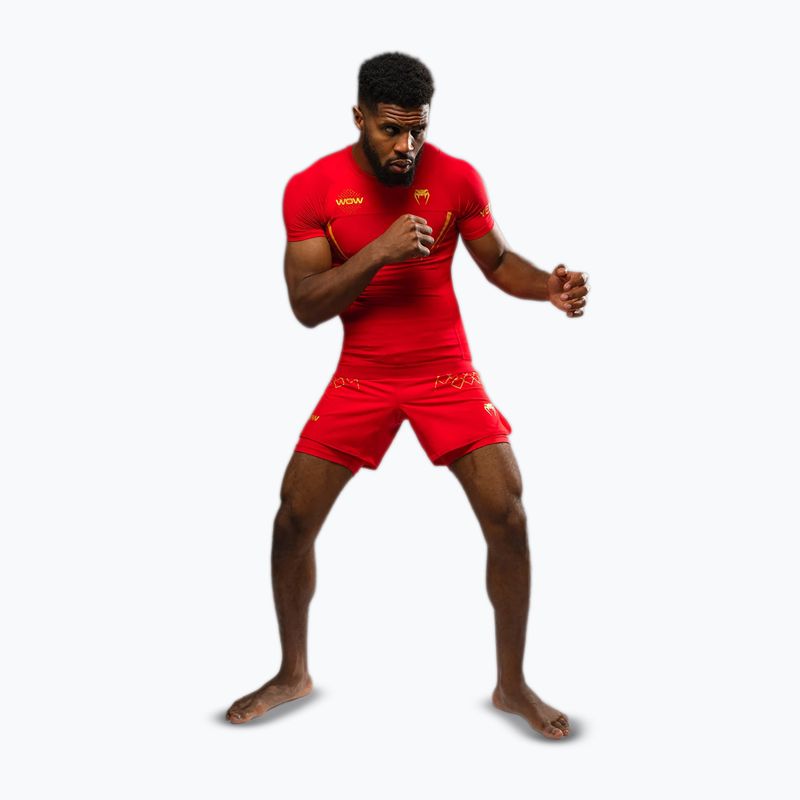 Чоловіча тренувальна футболка Venum X WOW FC Rashguards fury red/gold 2