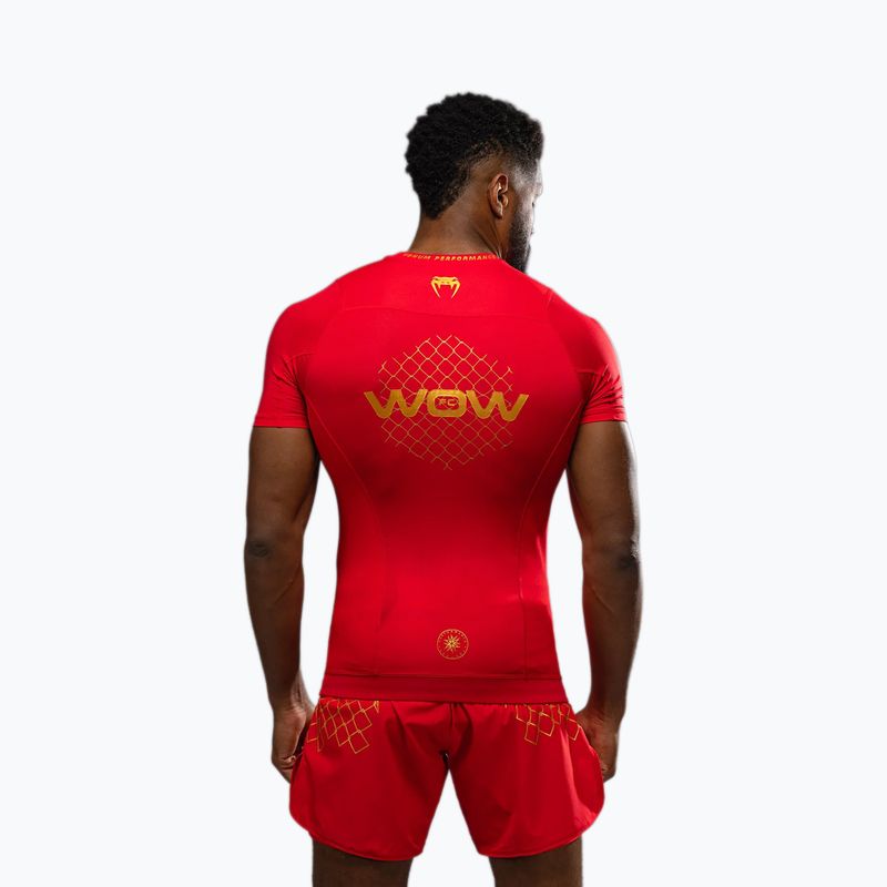 Чоловіча тренувальна футболка Venum X WOW FC Rashguards fury red/gold 3