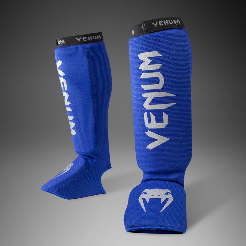 Захист для гомілок та стоп Venum Kontact Shin Guards royal blue/silver 2
