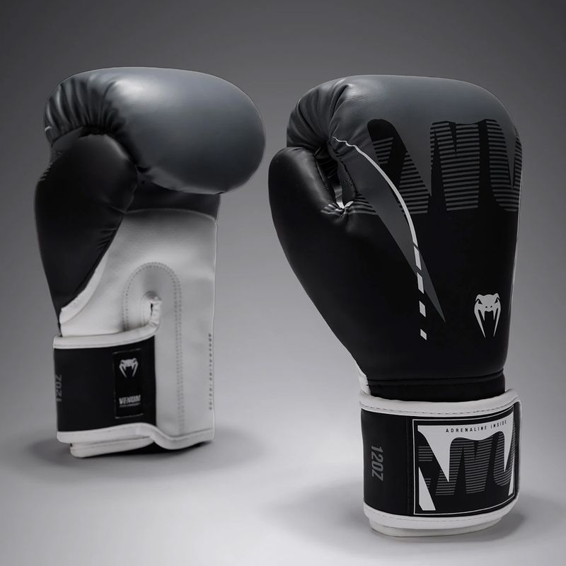 Боксерські рукавиці Venum Adrenaline Boxing black/silver grey 2