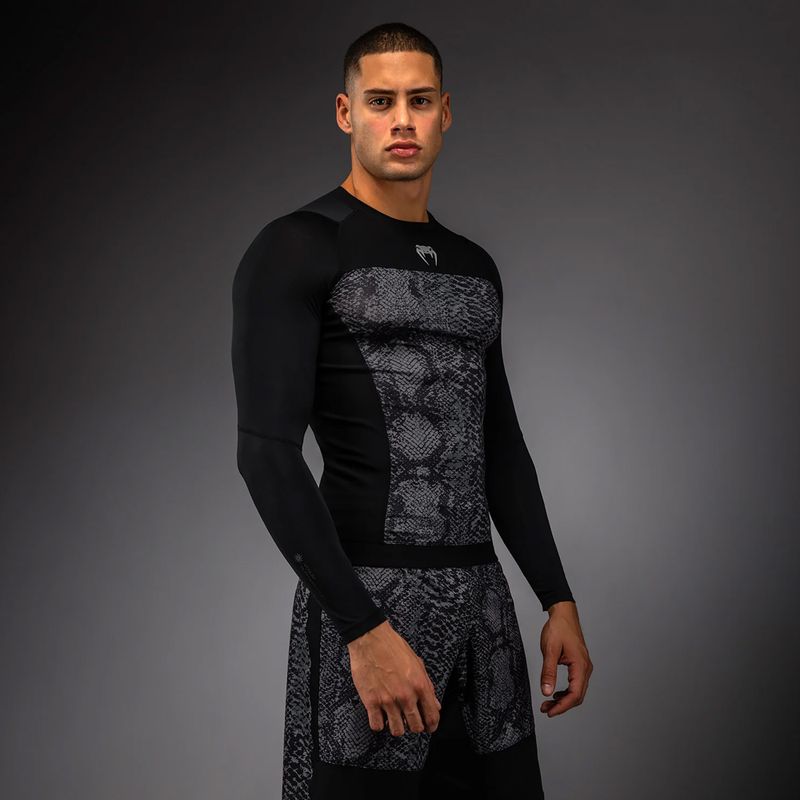 Рашгард лонгслів чоловічий Venum G-Fit Scales Rashguard black/charcoal grey 3