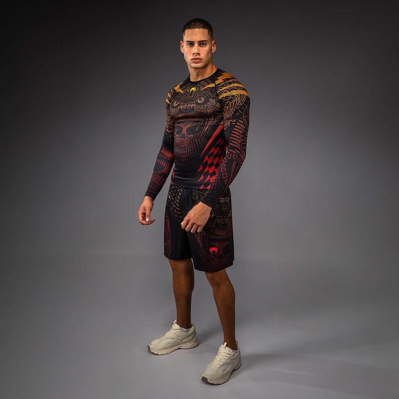 Рашгард лонгслів чоловічий Venum Quetzal Fury Rashguard black/fury red/tangerine 2