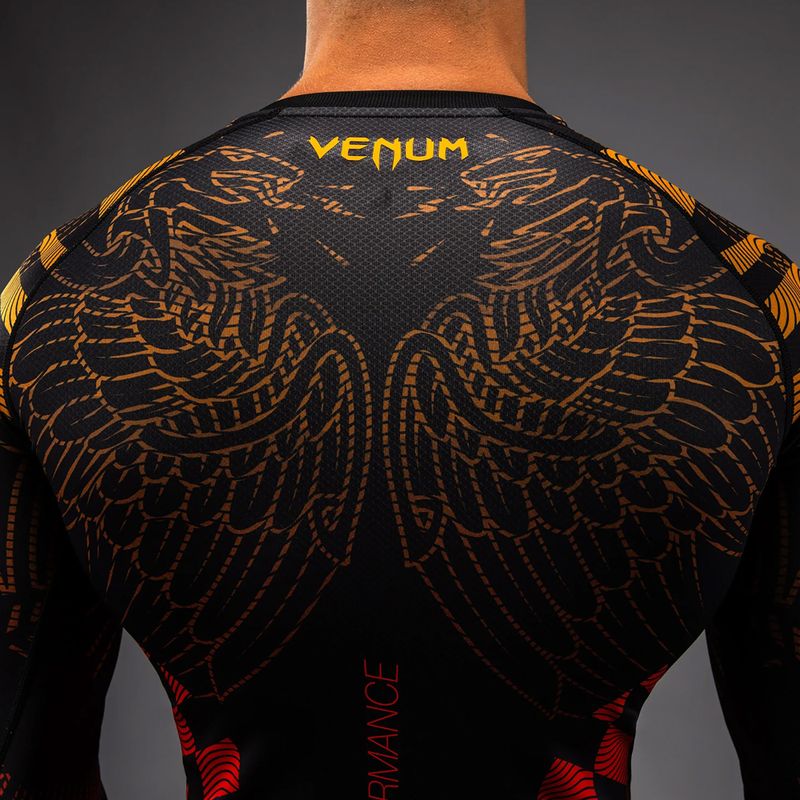 Рашгард лонгслів чоловічий Venum Quetzal Fury Rashguard black/fury red/tangerine 6
