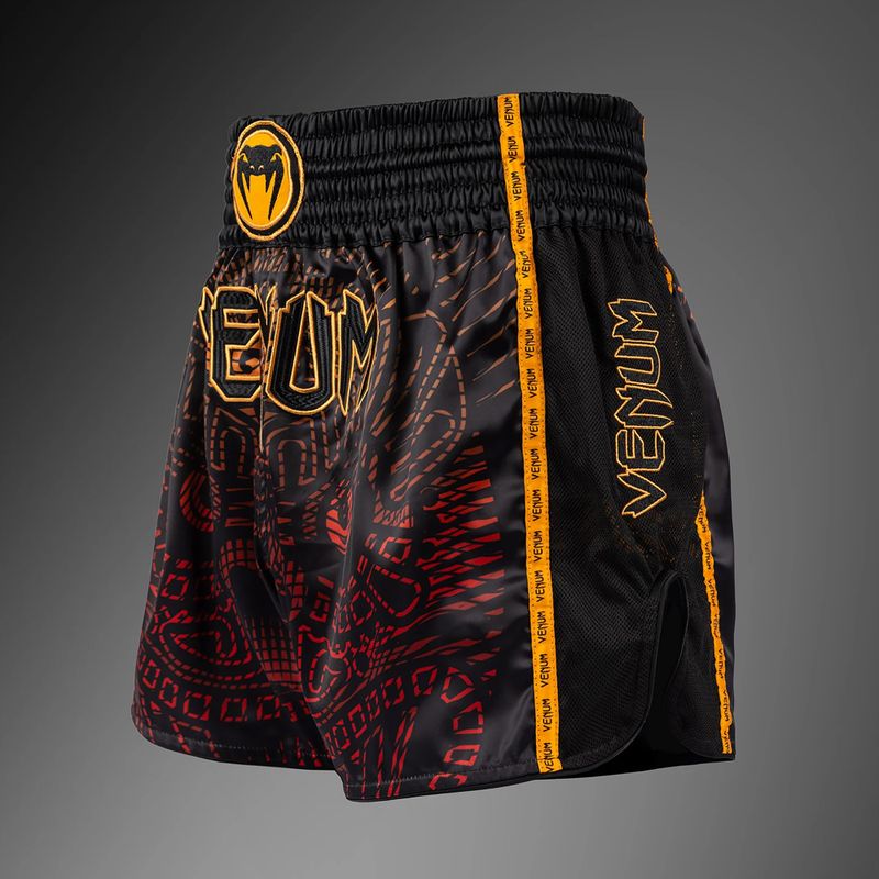 Шорти для тренувань чоловічі Venum Quetzal Fury Muay Thai black/fury red/tangerine 3