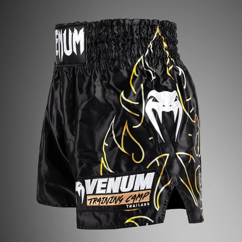Шорти для тренувань чоловічі Venum VTC Flames Muay Thai black/gold 3