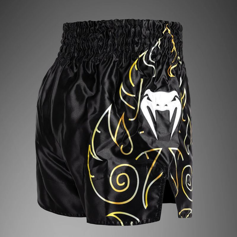 Шорти для тренувань чоловічі Venum VTC Flames Muay Thai black/gold 4