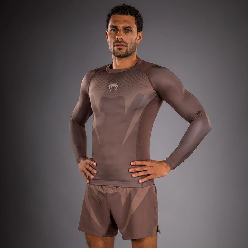 Рашгард лонгслів чоловічий Venum No Gi Rashguards chocolate brown 3