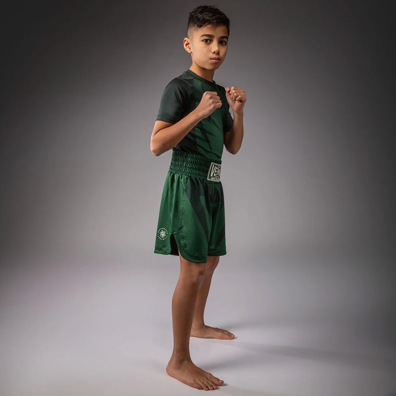 Шорти для тренувань дитячі Venum Attack Kids Boxing forest green/off white 2