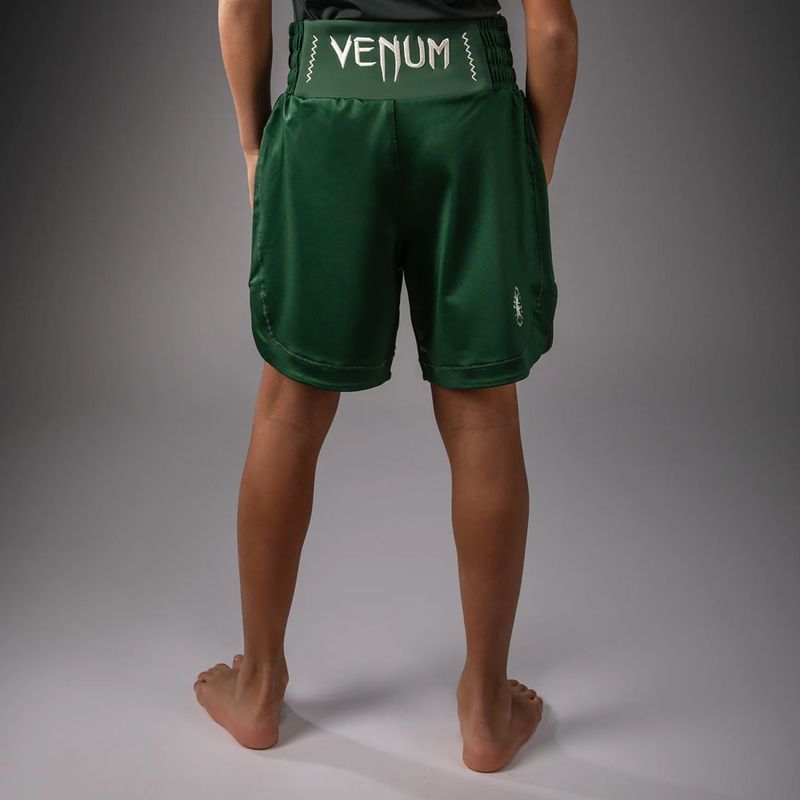 Шорти для тренувань дитячі Venum Attack Kids Boxing forest green/off white 3