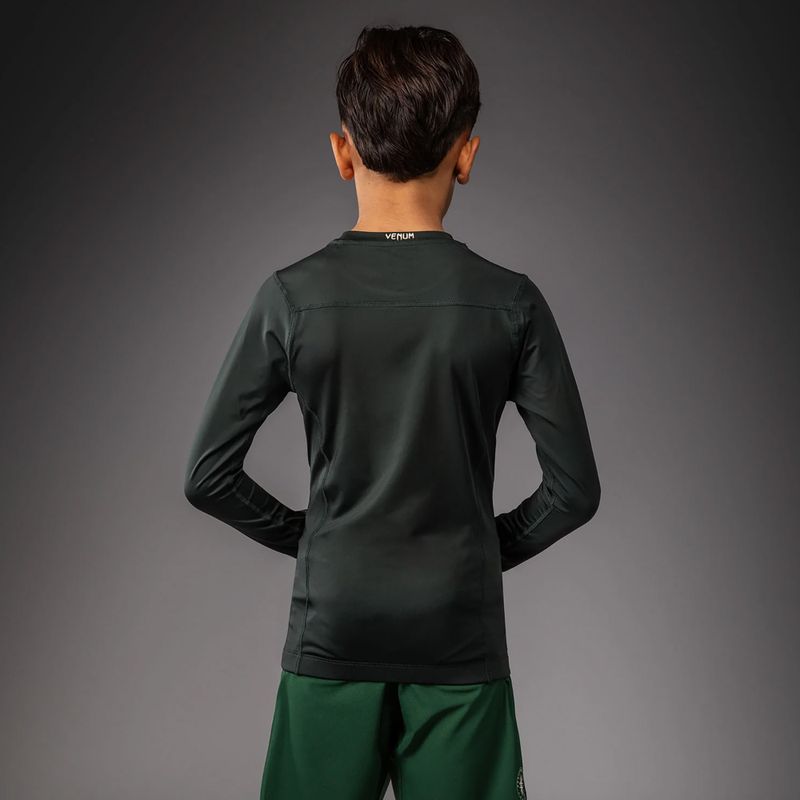 Рашгард дитячий Venum Attack Kids Rashguard fores green/off white 2