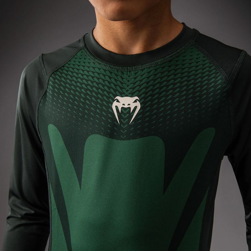 Рашгард дитячий Venum Attack Kids Rashguard fores green/off white 4