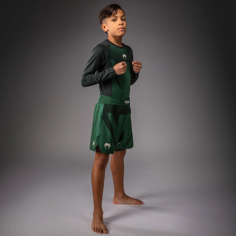 Шорти для тренувань дитячі Venum Attack Kids Fightshorts forest green/off white 2