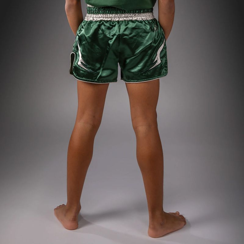 Шорти для тренувань дитячі Venum Inferno Muay Thai forest green/off white 3