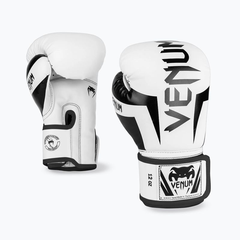 Рукавиці боксерські Venum Elite white/black 2