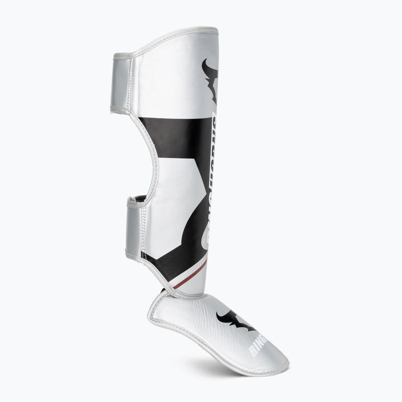 Захисники гомілки та стоп Venum Ringhorns Charger Shin silver/black 2