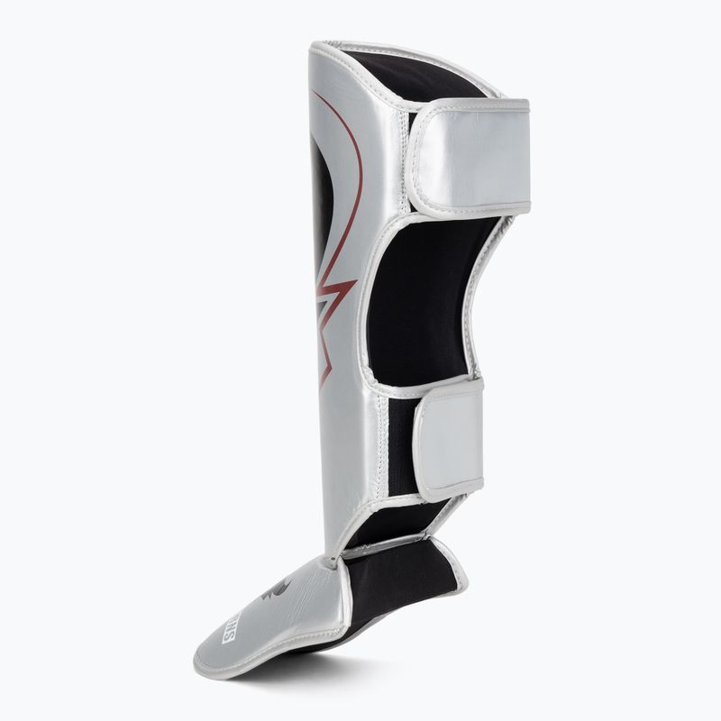 Захисники гомілки та стоп Venum Ringhorns Charger Shin silver/black 3