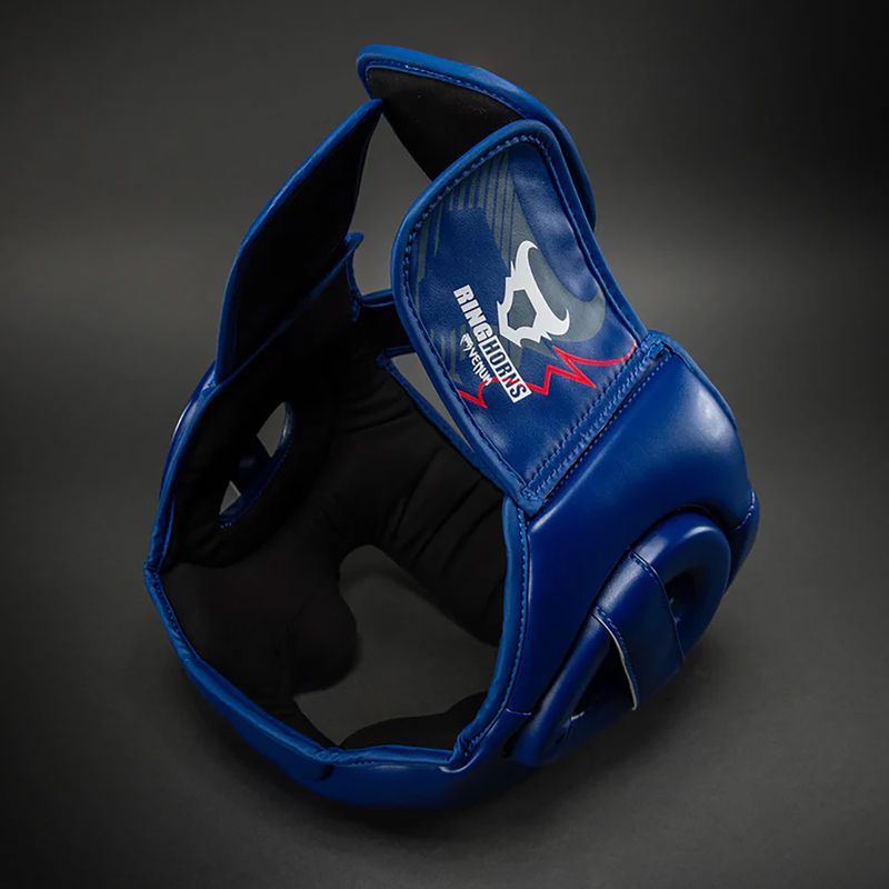 Шолом боксерський Venum Ringhorns Charger Headgear navy blue/red 4