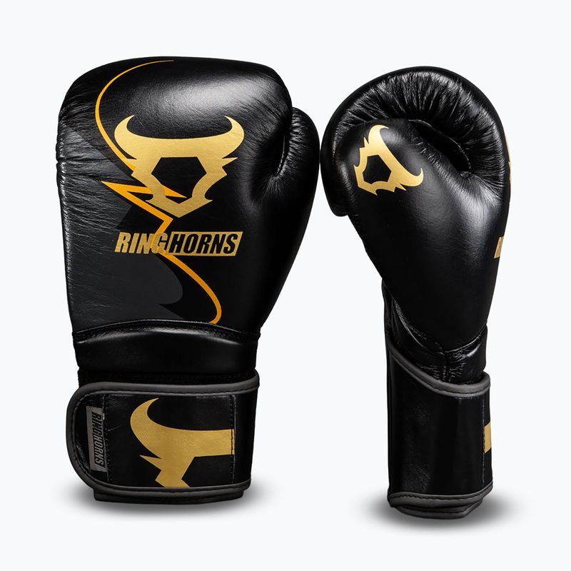 Рукавиці боксерські Venum Ringhorns Charger Boxing black/gold 2