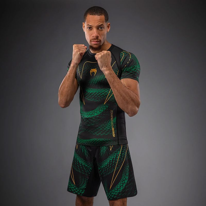 Рашгард чоловічий Venum Matupa Short Sleeve black/green/gold 4