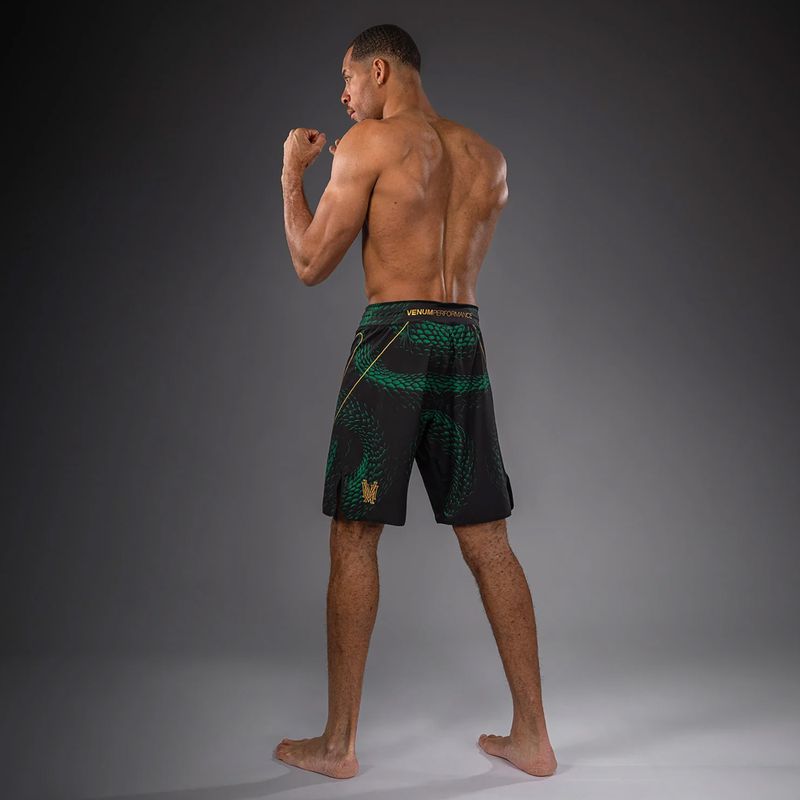 Шорти для тренувань чоловічі Venum Matupa Fightshorts black/green/gold 4