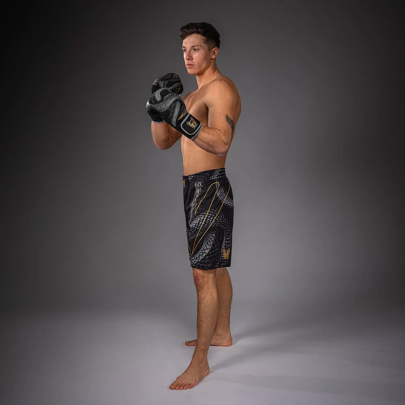 Шорти для тренувань чоловічі Venum Matupa Fightshorts black/grey/gold 4