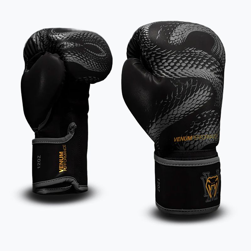Рукавиці боксерські Venum Matupa Boxing black/grey/gold 2