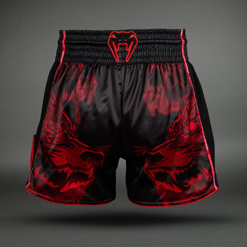 Шорти для тренувань чоловічі Venum Wolf Atak Muay Thai Shorts black/red 2