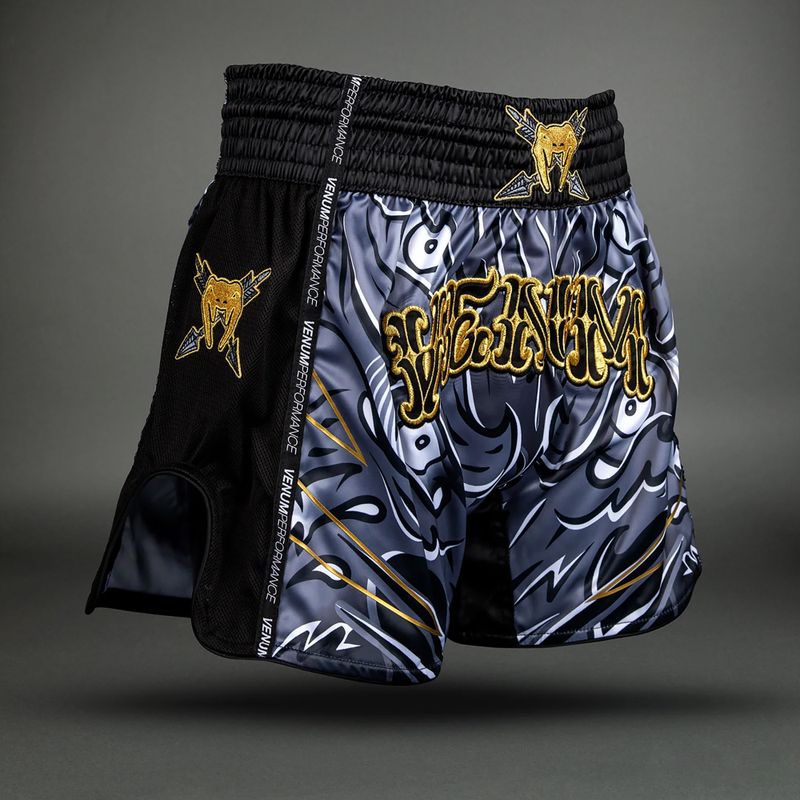 Шорти для тренувань чоловічі Venum Wolf Atak Muay Thai Shorts black/grey 3