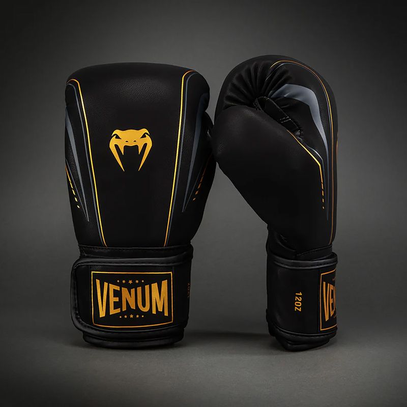 Рукавиці боксерські Venum Streamline Boxing black/gold 2