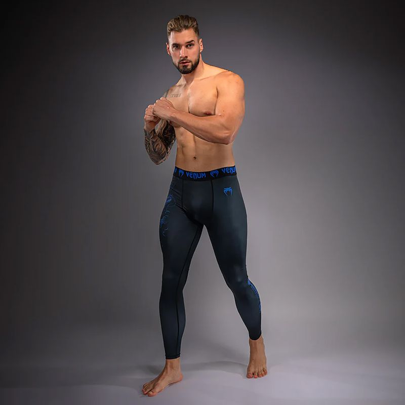 Легінси для тренувань чоловічі Venum Thunder Dragon Spats Black/Royal Blue 2