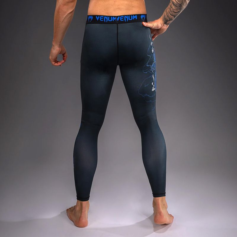Легінси для тренувань чоловічі Venum Thunder Dragon Spats Black/Royal Blue 3
